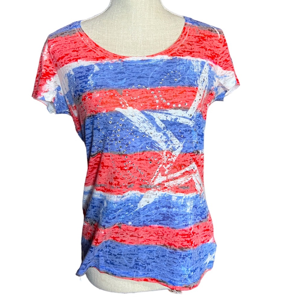 Prairie Rose Red, White, & Blue Stars & Stripes T-shirt
